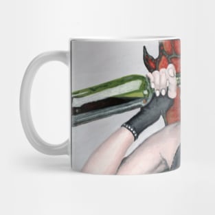 Wine Drinking Fairy Fantasy Illustration Mug